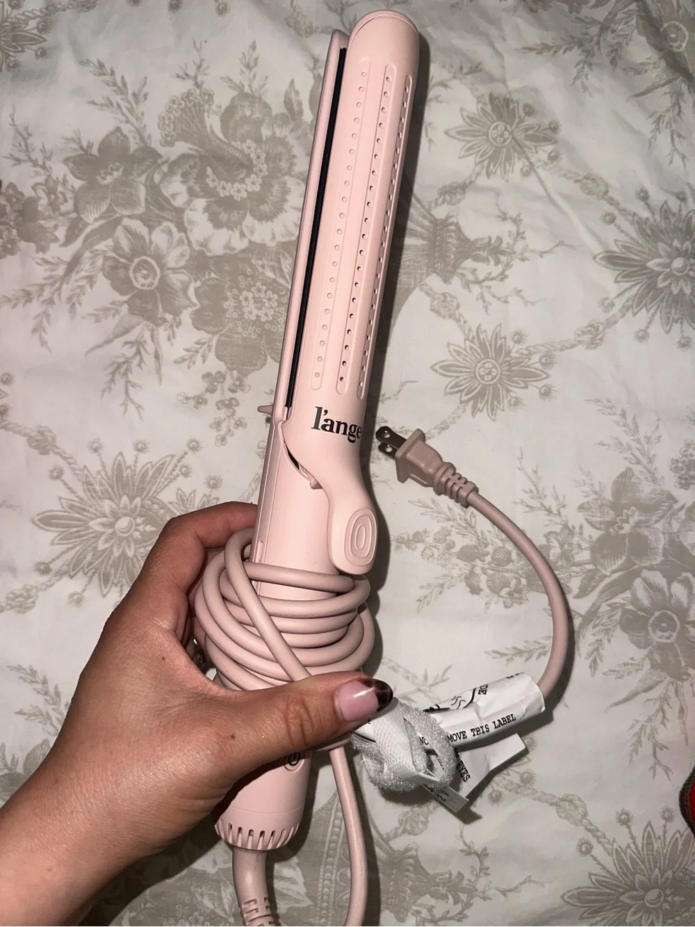 Lange Blush Pink Dual-Plate Hair Straightener and Straightening Comb